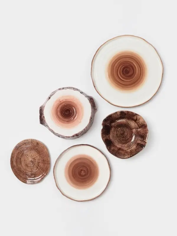 Блюдо для подачи Magistro Wood, 16&times;14&times;0.6 см, фарфор, коричневое