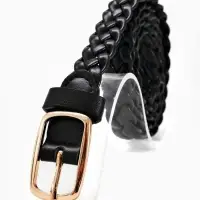 Ремень жен 03-01-01-01, Июнь2501, 1,8*0,3*110 см, без винта, пряж золото, 1 прокол, черный   1090311