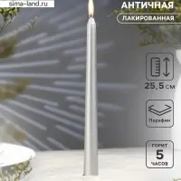 Свеча античная, 2.3&times;25 см, лакированная, серебряный металлик