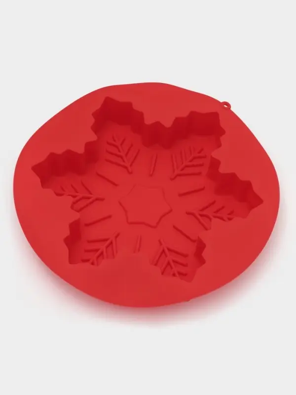 Форма для выпечки новогодняя Доляна &laquo;Снежинка&raquo;, силикон, 23&times;3.5 см, красная