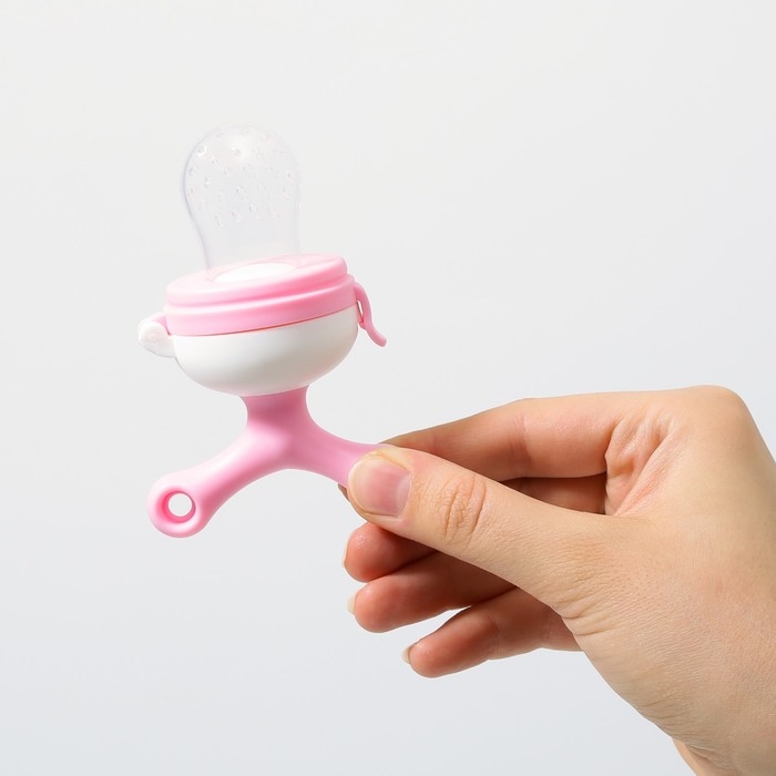 Ниблер с силиконовой сеточкой, вращающийся поршень, цвет розовый Ниблер с силиконовой сеточкой, вращающийся поршень, цвет розовый