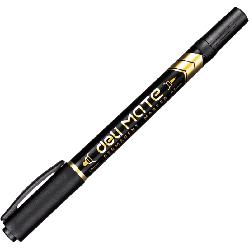 Маркер перманентный двусторонний Mate, толщина линии 0,5-1 мм, черный