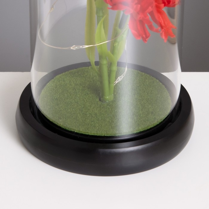 Ночник колба «Гвоздики» LED красный 3хААА 10,5х10,5х22см Ночник колба «Гвоздики» LED красный 3хААА 10,5х10,5х22см