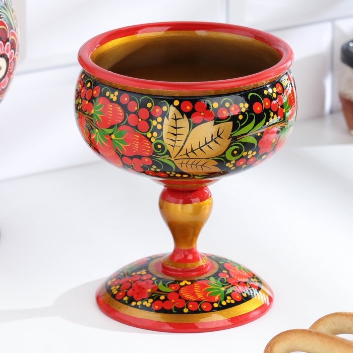 Фруктовница на ножке «Хохлома» Фруктовница на ножке «Хохлома»