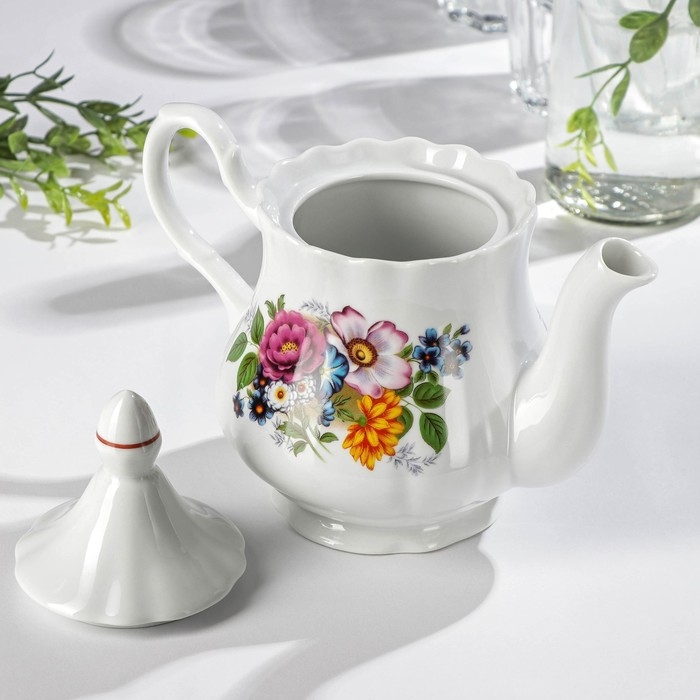 Чайник фарфоровый «Букет цветов», 800 мл Чайник фарфоровый «Букет цветов», 800 мл