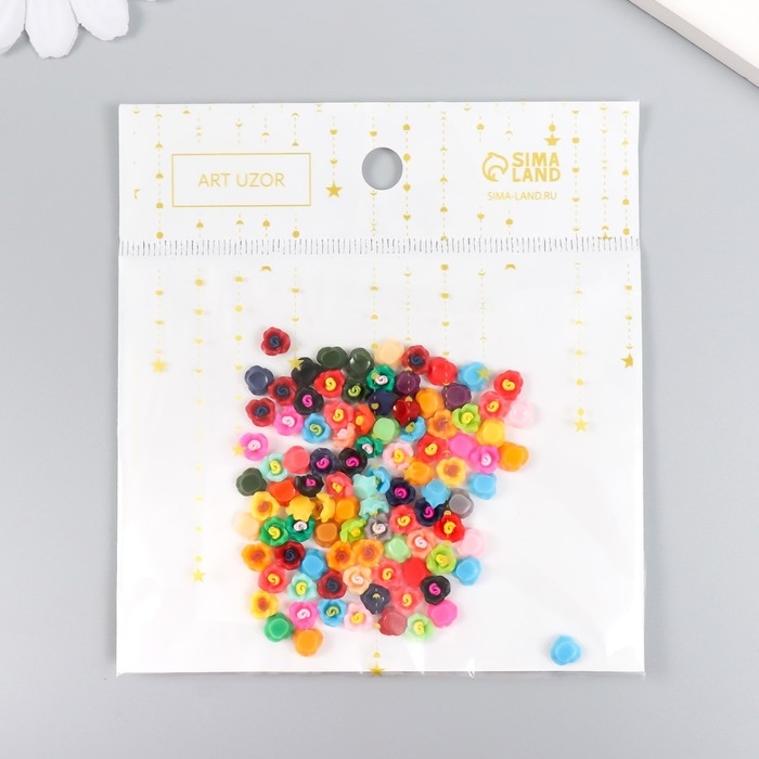 Декор для творчества пластик Декор для творчества пластик "Мини-розочки" набор 100 шт 0,6х0,6 см