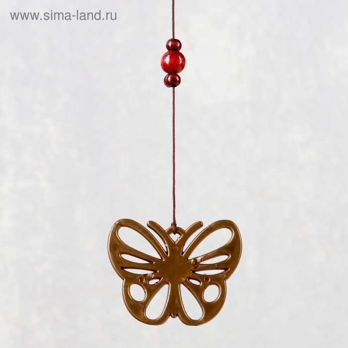 Музыка ветра металл, дерево Музыка ветра металл, дерево "Бабочки" 4 колокольчика 55 см