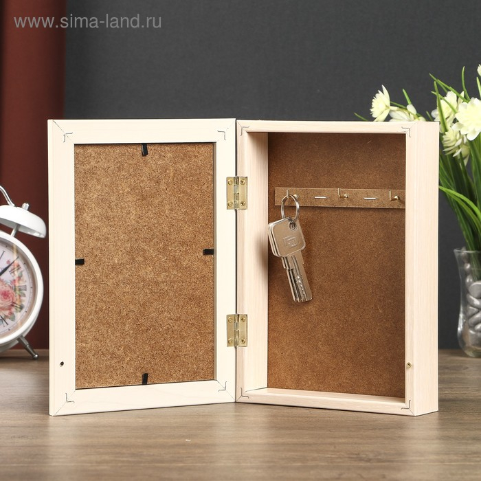 Ключница Ключница "Белые пионы" дуб молочный 15х21 см