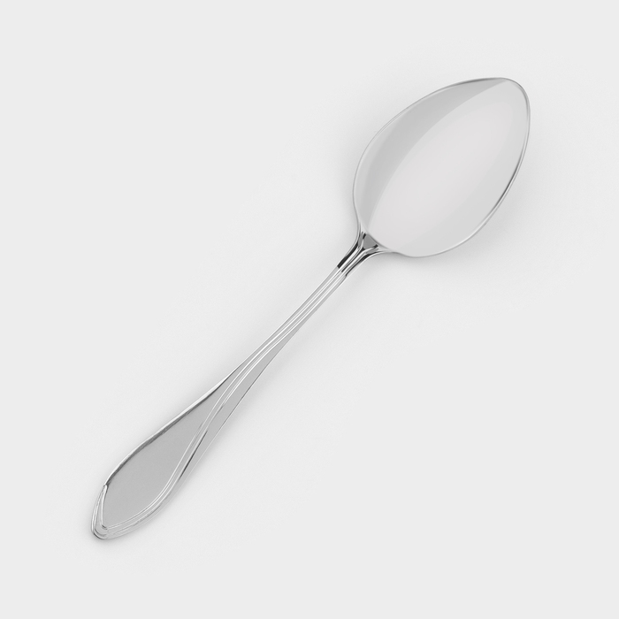 Ложка столовая &laquo;Волна&raquo;, h=19,5 см, толщина 2 мм, цвет серебряный