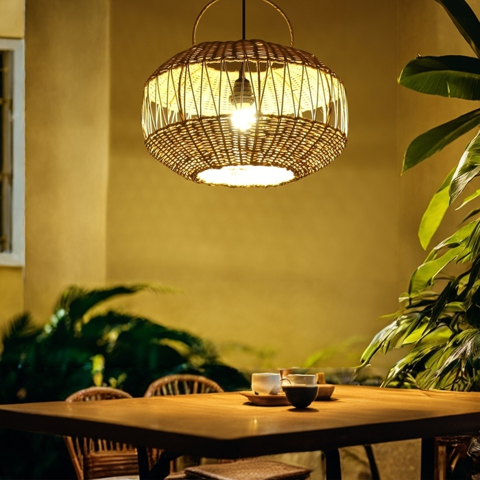 Светильник потолочный из ротанга Светильник потолочный из ротанга "Жемчужина" 1х120Вт, Е27, 40х40х25 см