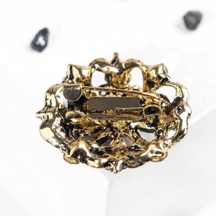 Брошь «Императрица», цвет коричневый в чернёном золоте Брошь «Императрица», цвет коричневый в чернёном золоте