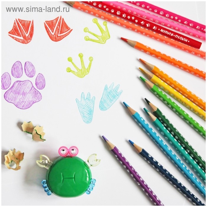 Карандаши 18 цветов Карандаши 18 цветов "Енот-следопыт"