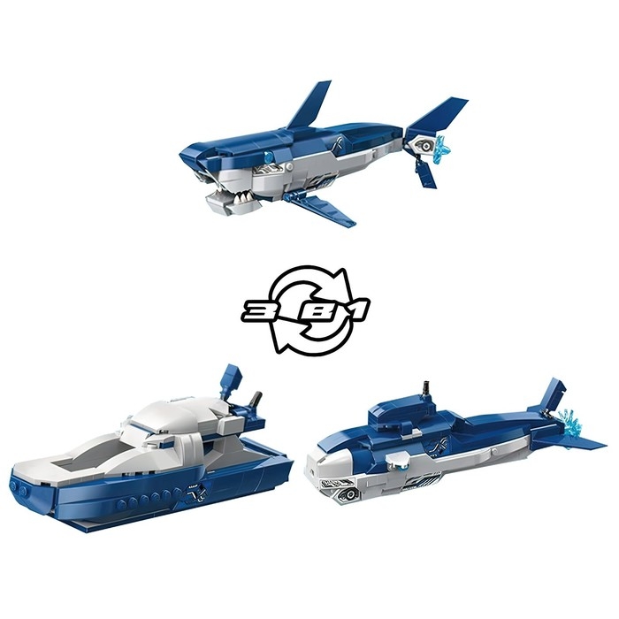 Конструктор Безграничные Идеи «Акула», 3 в 1, 237 деталей Конструктор Безграничные Идеи «Акула», 3 в 1, 237 деталей