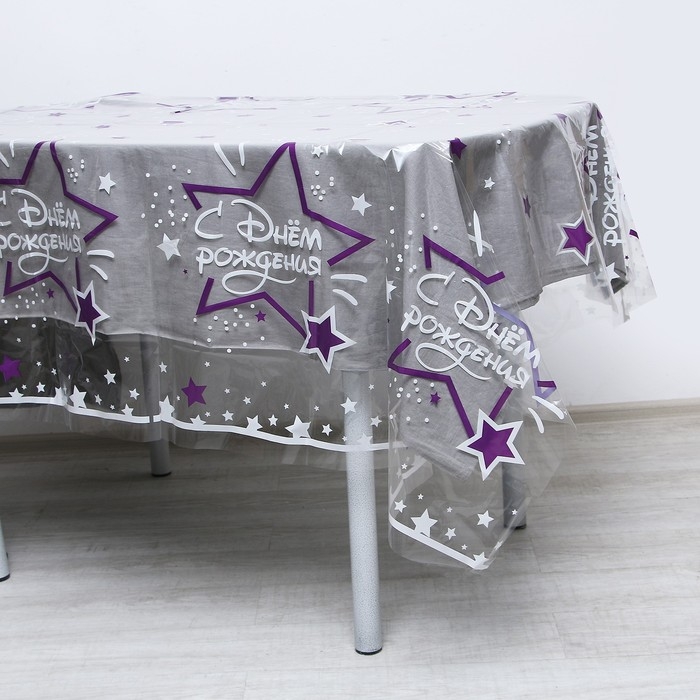 Скатерть одноразовая «С днём рождения», 130 × 200 см Скатерть одноразовая «С днём рождения», 130 × 200 см