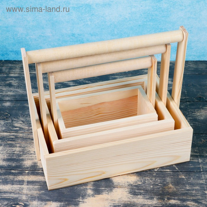 Кашпо деревянное 30×26×21 см Элегант  Кашпо деревянное 30×26×21 см Элегант "Классик", 3 в 1, с ручкой, натуральный Дарим Красиво