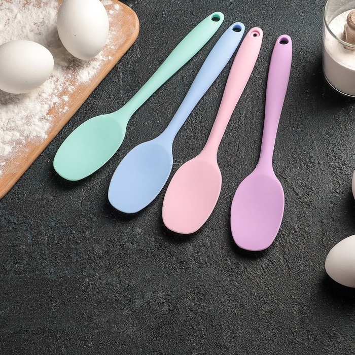 Ложка гарнирная Доляна «Винфор», силикон, 20,7 см, цвет МИКС Ложка гарнирная Доляна «Винфор», силикон, 20,7 см, цвет МИКС