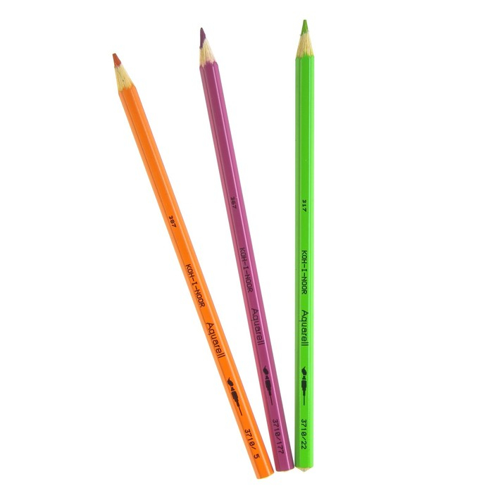 Карандаши акварельные 24 цвета 3.0 мм Koh-I-Noor Карандаши акварельные 24 цвета 3.0 мм Koh-I-Noor "Рыбки" 3718, картонная коробка, европодвес, L=175 мм