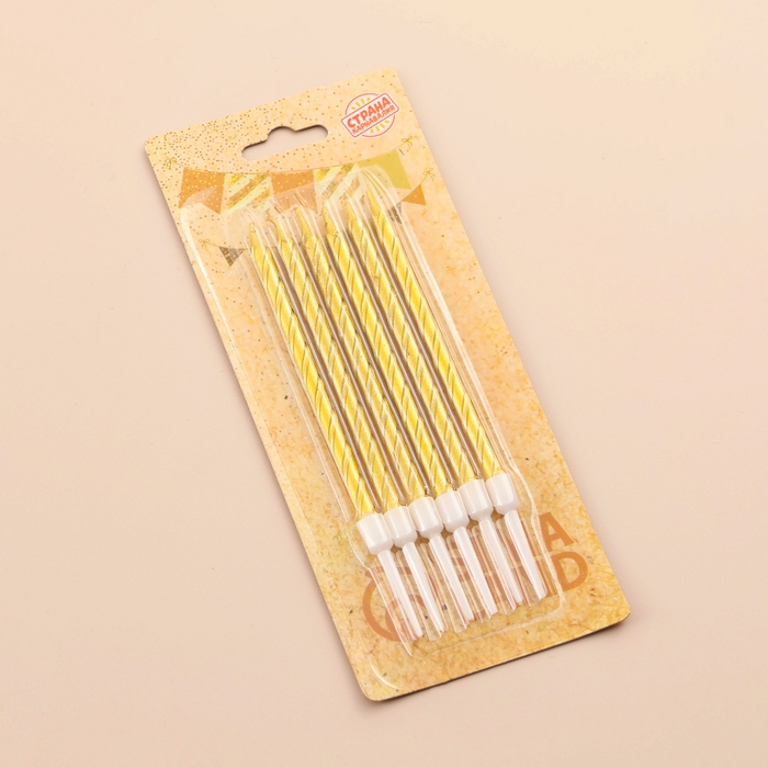 Свечи в торт Свечи в торт "Металлик", 14 см, 18 шт, золотистые