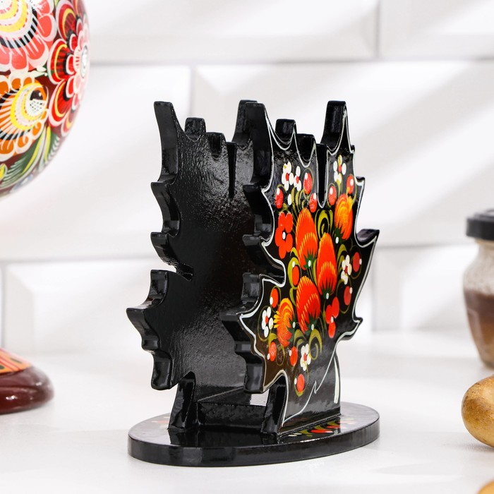 Салфетница «Клён», 12х12 см, хохлома Салфетница «Клён», 12х12 см, хохлома