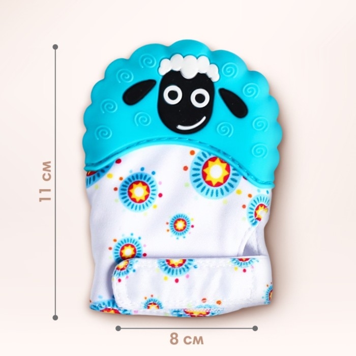 Прорезыватель рукавичка «Овечка», на липучке, цвет МИКС, Крошка Я Прорезыватель рукавичка «Овечка», на липучке, цвет МИКС, Крошка Я