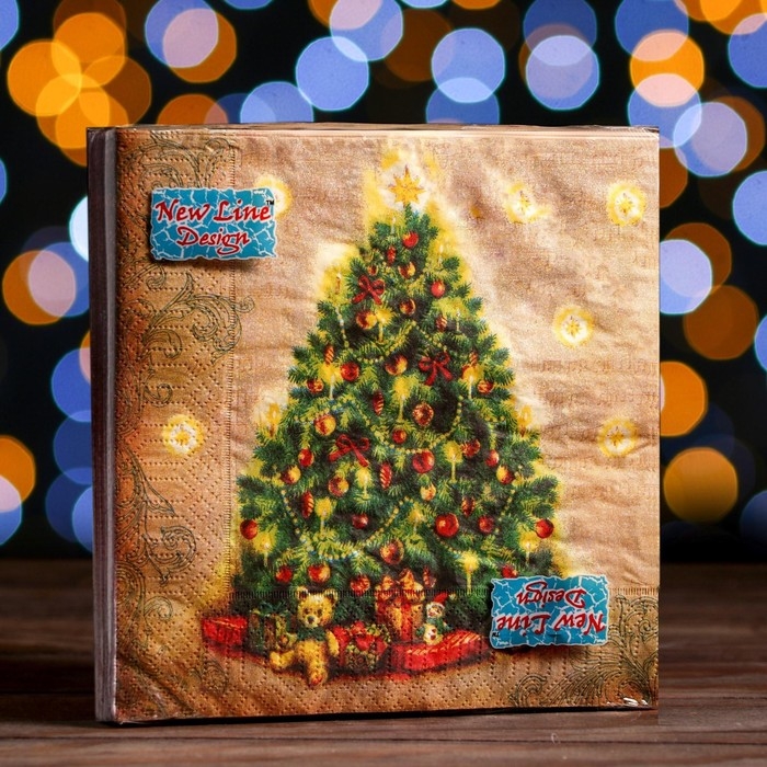 Новый год. Салфетки бумажные New Line Design «Ёлка», 33х33 см, 3 слоя Новый год. Салфетки бумажные New Line Design «Ёлка», 33х33 см, 3 слоя