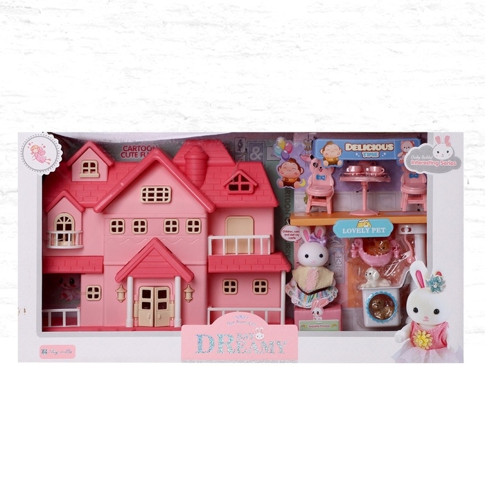 Дом для зверей «Зайчики: сказочная вилла», с набором мебели и аксессуаров Дом для зверей «Зайчики: сказочная вилла», с набором мебели и аксессуаров