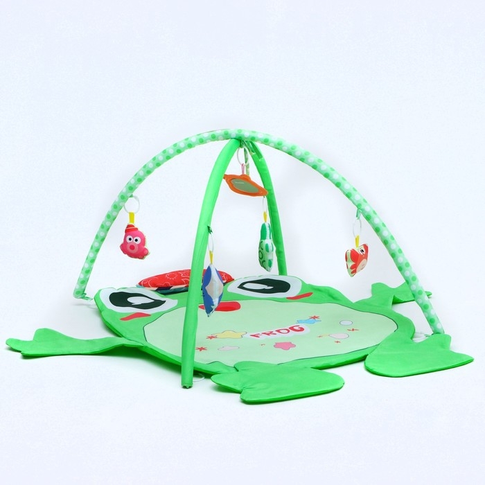 Развивающий коврик с дугами «Лягушонок», 4 игрушки, зеркало, размер 78х69 см, Крошка Я Развивающий коврик с дугами «Лягушонок», 4 игрушки, зеркало, размер 78х69 см, Крошка Я