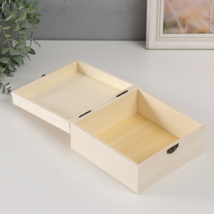 Шкатулка дерево под роспись Шкатулка дерево под роспись "Квадратная" замок пряжка 16х16х8 см