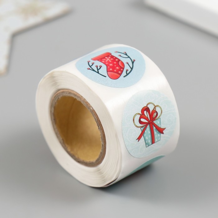 Наклейка бумага Наклейка бумага "Лисёнок" d=2,5 см 252 шт в рулоне