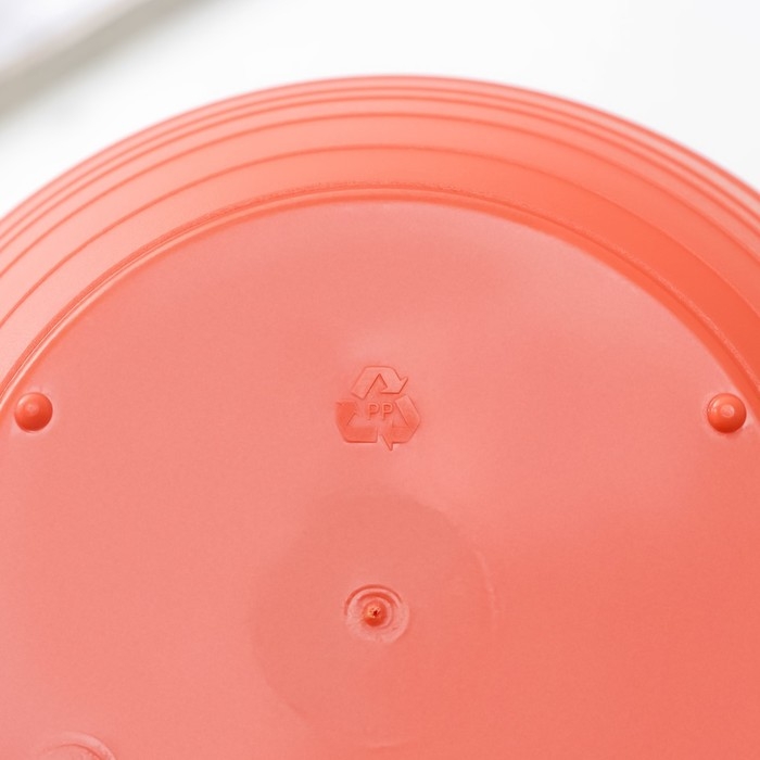 Горшок для цветов с поддоном «Япония», 1,2 л, цвет бежево-коралловый