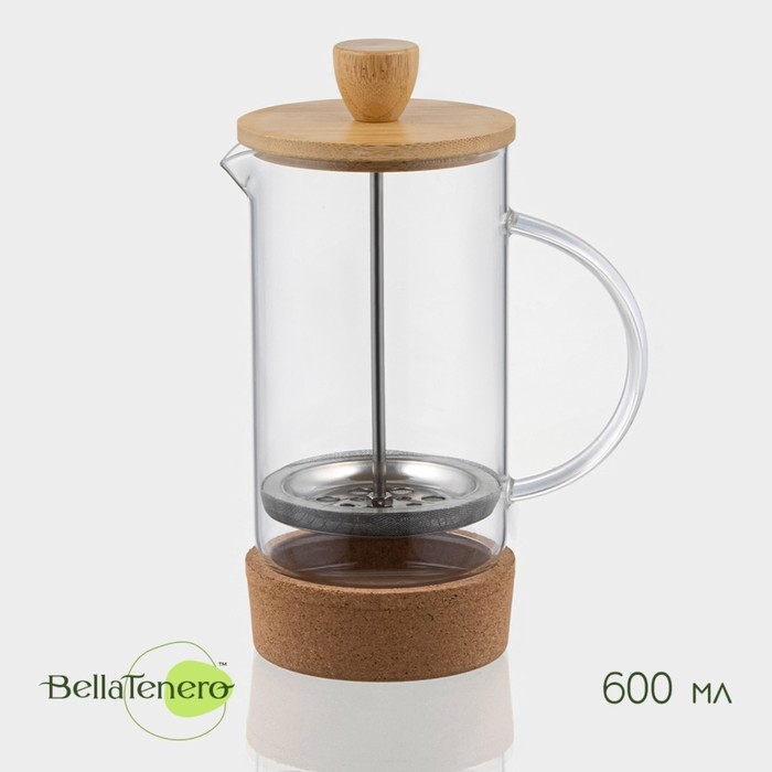 Чайник заварочный френч - пресс BellaTenero «Эко cork», 600 мл Чайник заварочный френч - пресс BellaTenero «Эко cork», 600 мл