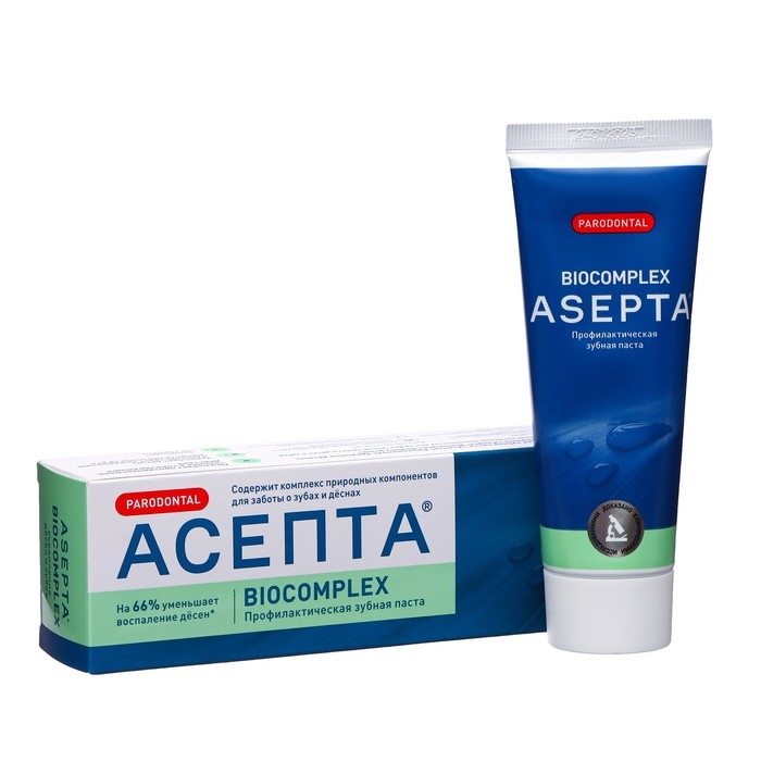 Зубная паста Асепта, биокомплекс, 75 мл Зубная паста Асепта, биокомплекс, 75 мл
