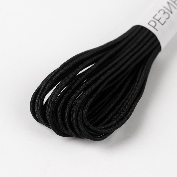 Резинка шляпная, 1 мм, 10 ± 0,5 м, цвет чёрный Резинка шляпная, 1 мм, 10 ± 0,5 м, цвет чёрный