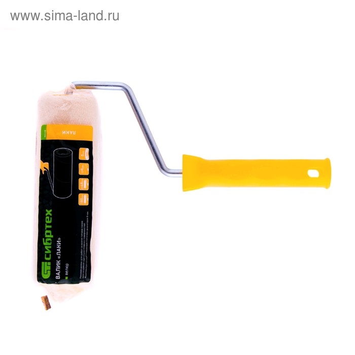 Валик  Валик "СИБРТЕХ" 80178, для "лаков", велюр, 180 мм, ручка d=8 мм, D=48 мм, ворс 5 мм