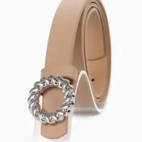 Ремень женский, 2.3&times;105 см, металлическая пряжка, бежевый