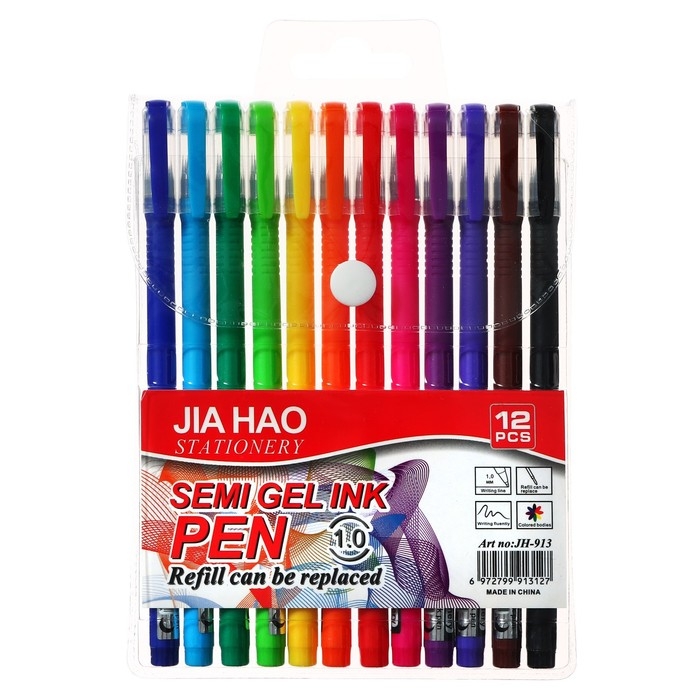 Набор шариковых ручек 12 цветов, 1 мм, однотонный цвет корпуса софтач, в блистере Набор шариковых ручек 12 цветов, 1 мм, однотонный цвет корпуса софтач, в блистере