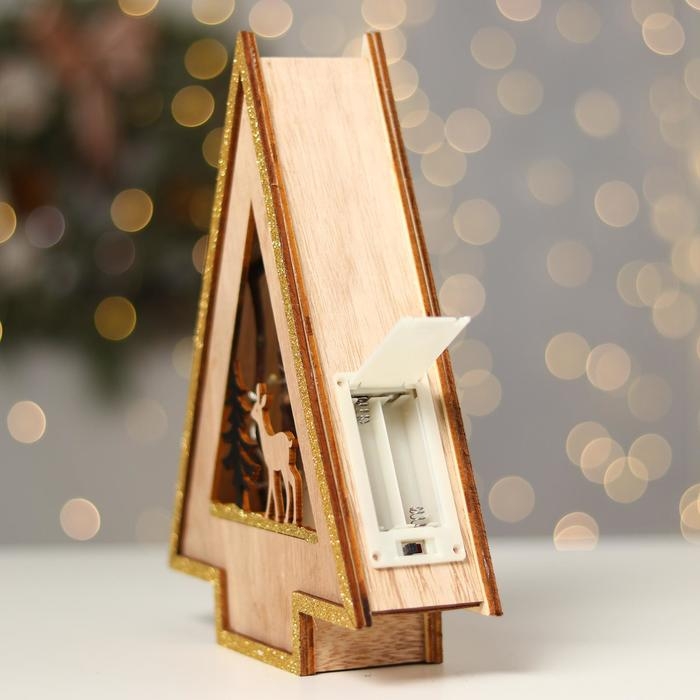 Новогодний декор с подсветкой «Ёлочка с оленем» 18×5.5×23 см Новогодний декор с подсветкой «Ёлочка с оленем» 18×5.5×23 см