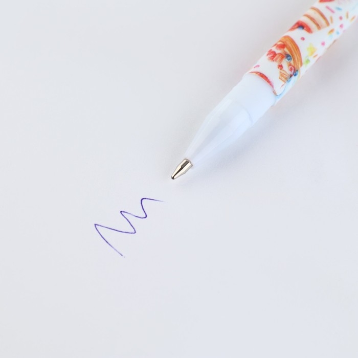 Ручка шариковая синяя паста, 0.7 мм «Сладкая жизнь» пластик Ручка шариковая синяя паста, 0.7 мм «Сладкая жизнь» пластик