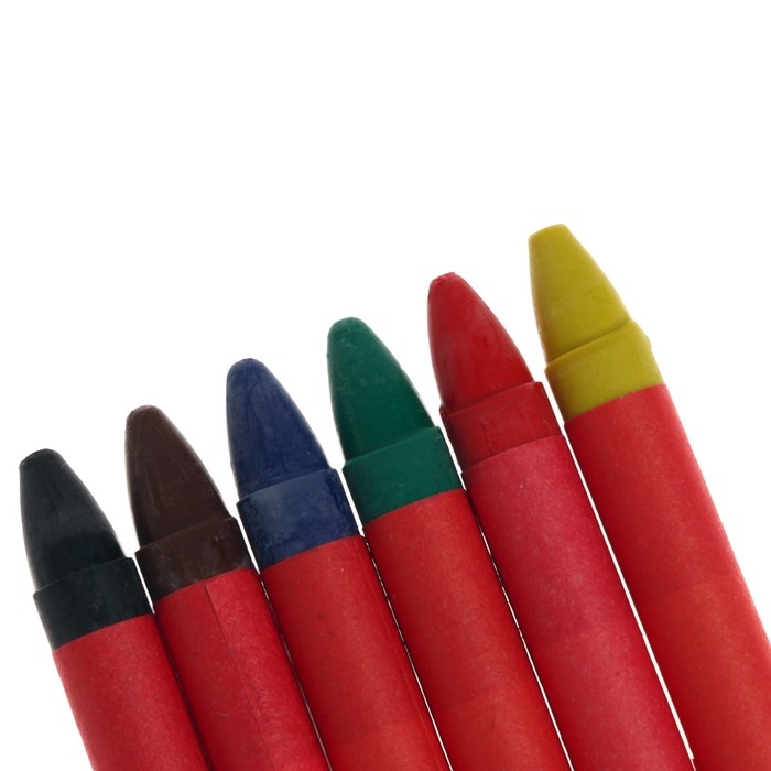 Мелки восковые 6 цветов, Мелки восковые 6 цветов, "Гамма" "Мультики", круглые, европодвес