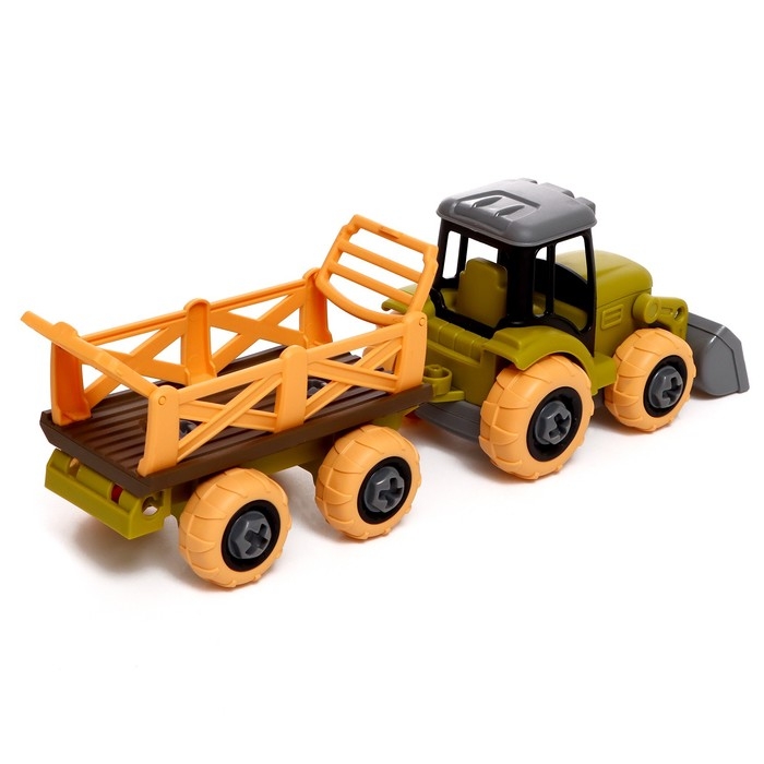 Конструктор винтовой «Трактор с прицепом», с отвёрткой, и аксессуарами Конструктор винтовой «Трактор с прицепом», с отвёрткой, и аксессуарами