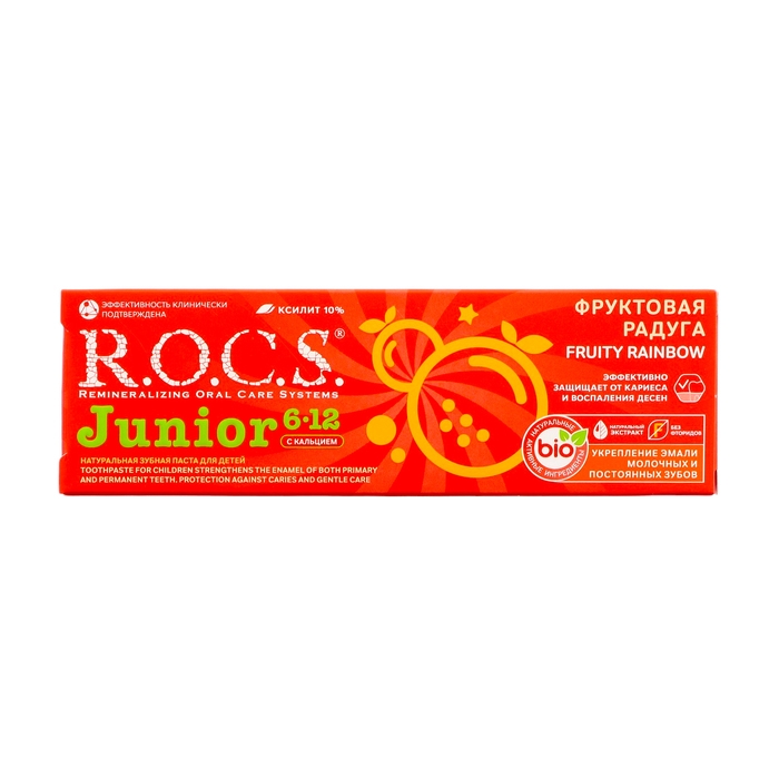 Зубная паста R.O.C.S. Junior, «Фруктовая радуга», 6-12 лет, 74 г Зубная паста R.O.C.S. Junior, «Фруктовая радуга», 6-12 лет, 74 г