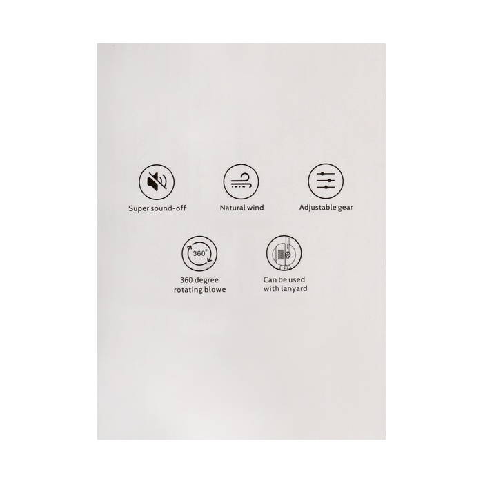 Портативный вентилятор "Астронавт" MF040, 500 мАч, 3 режима, вход Type-С, провод, чёрный