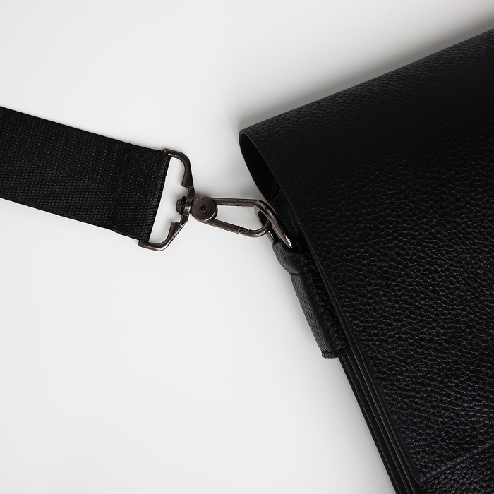 Сумка мужская через плечо TEXTURA, наружный карман, цвет чёрный