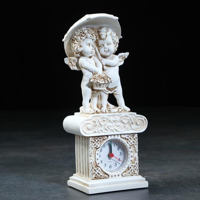 Часы настольные интерьерные каминные Часы настольные интерьерные каминные "Ангелы под зонтом", h-26 см 3940748