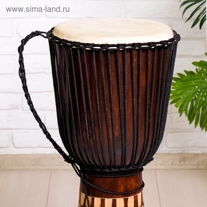 Сувенирный музыкальный инструмент барабан джембе Сувенирный музыкальный инструмент барабан джембе "Светлый" 80х30х30 см МИКС
