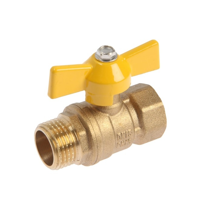 Кран шаровой газовый Кран шаровой газовый "ОПТИМА" ГАЗ, внутренняя/наружная резьба 1/2", бабочка