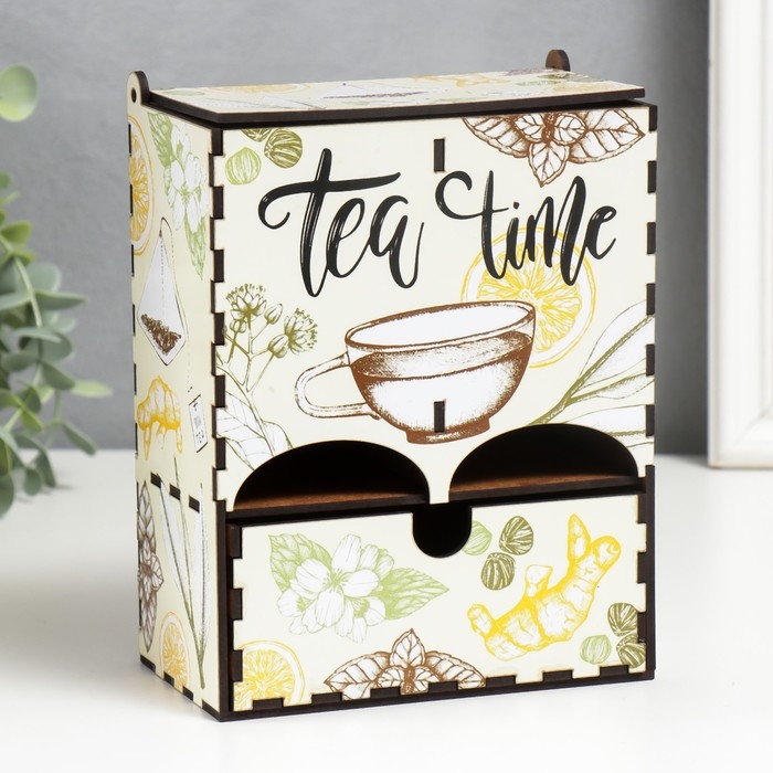 Чайный домик двойной с ящиком Чайный домик двойной с ящиком "Травы" 20х8,7х15,2 см