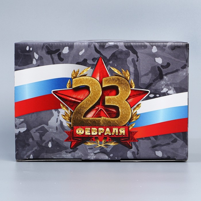 Коробка подарочная сборная, упаковка, «23 февраля», 22 х 15 х 10 см Коробка подарочная сборная, упаковка, «23 февраля», 22 х 15 х 10 см