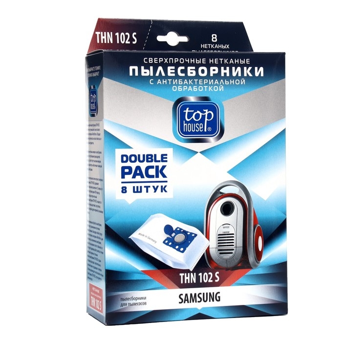 Пылесборники нетканые TOP HOUSE THN 102 S с антибактериальной обработкой, 8 шт. Пылесборники нетканые TOP HOUSE THN 102 S с антибактериальной обработкой, 8 шт.