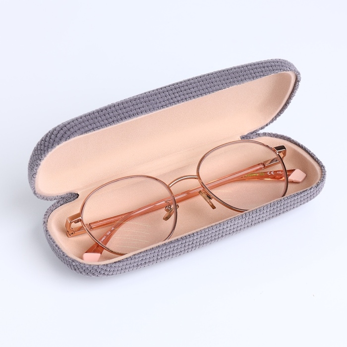 Футляр для очков на хлопушке, длина 16 см, цвет серый Футляр для очков на хлопушке, длина 16 см, цвет серый